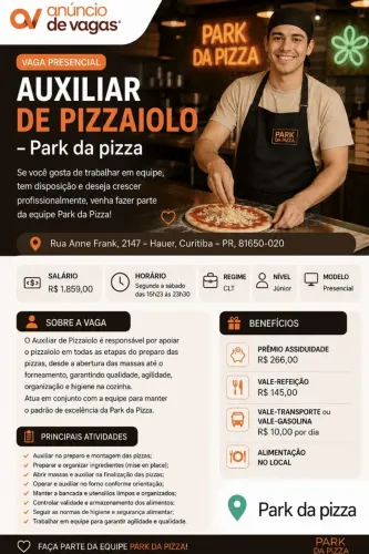 Vagas para restaurante