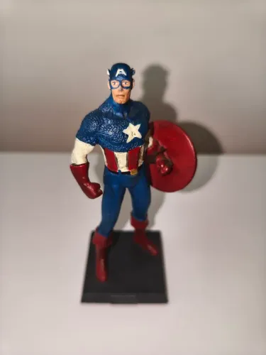 Miniatura Capitão América Eaglemoss Marvel #09 + Caixa + Fascículo