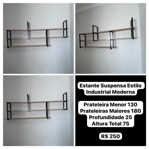 Prateleira moderna, estilo industrial 