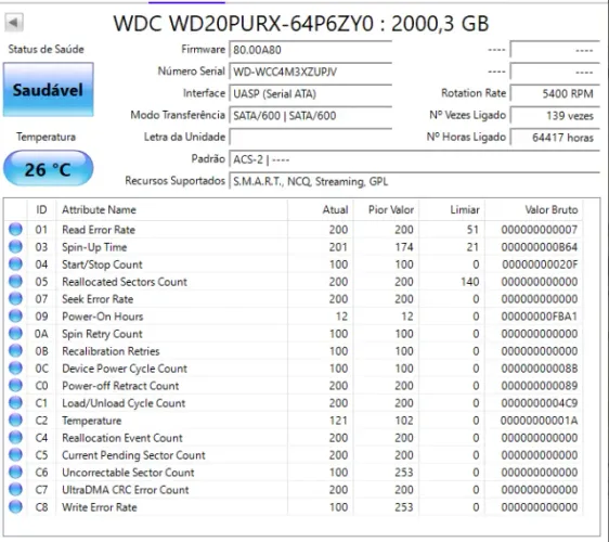 Wd Purple Wd20purz 2tb Disco Rígido Interno Western Digital