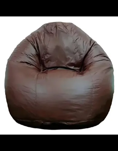 Puff marrom com apoio para os pés com enchimento de flocos de espuma Premium, novo