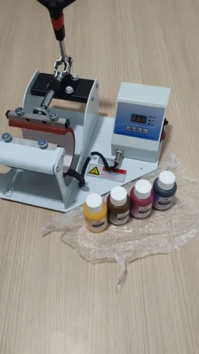 Prensa térmica de sublimação 12x24, já com 4 tintas sublimaticas.