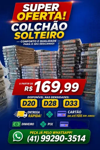 Colchão solteiro novo várias Densidade e medidas ,# 10x sem juros no cartão