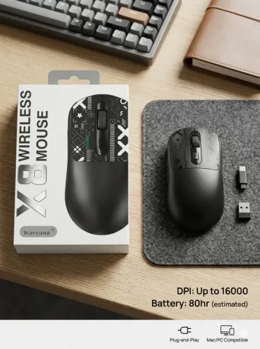 Mouse Gamer X8 Warvank Preto Wireless Ergonômico Bluetooth