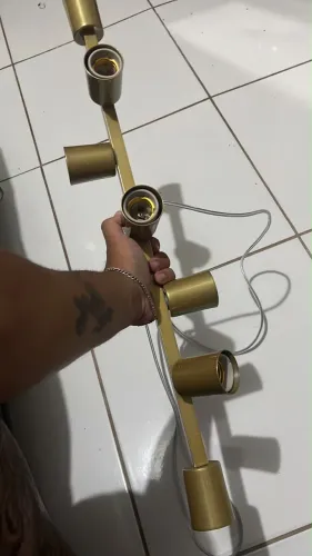 luminaria de teto pendente rubis para 7 lamapadas
