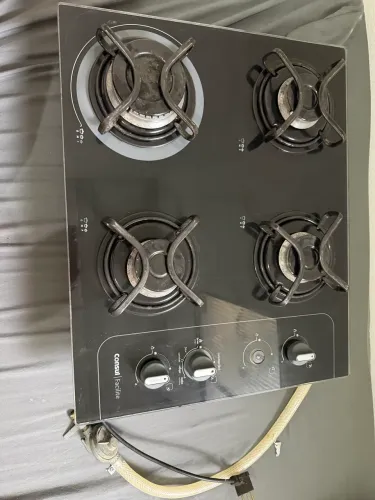 Cooktop Consul 4 Bocas - Preto, Novinho + Mangueira de Gás