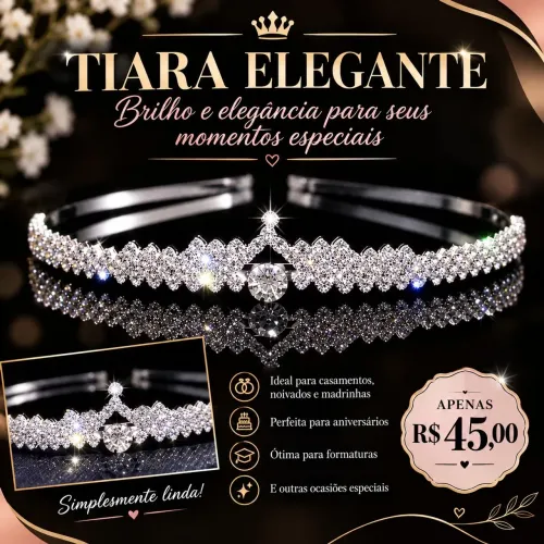 Tiara elegante com pedras,linda e delicada