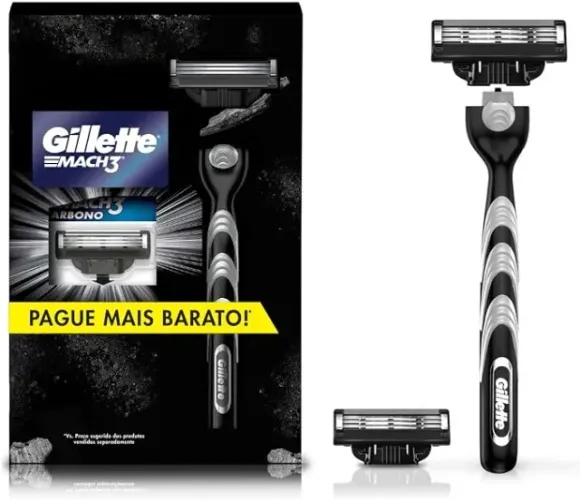 Kit Gillette Mach3 Carbono 1 Cabo + 2 Refis