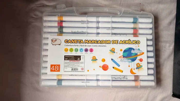Kit marcadores acrílico com 48 cores