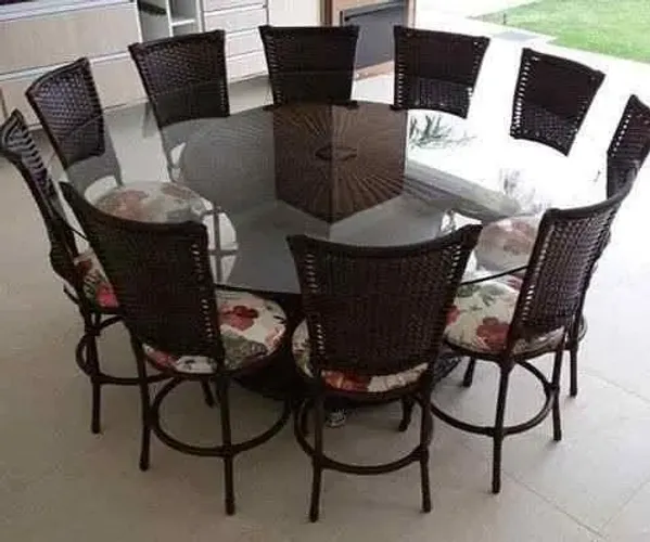 Conjunto de mesa em fibras sintéticas
