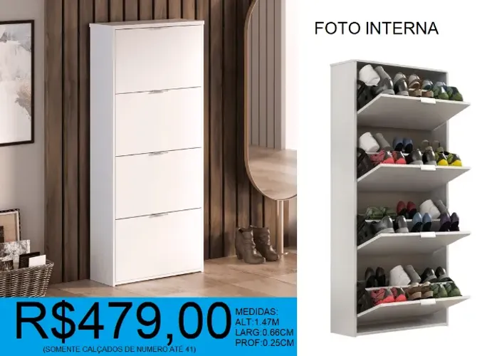 Sapateira 4 portas compre hoje e receba amanhã 