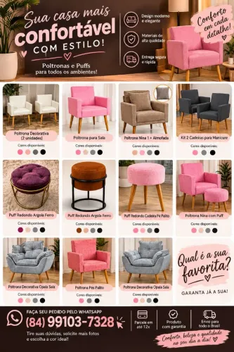 POLTRONAS LINDAS E CONFORTÁVEIS PARA DEIXAR SUA CASA AINDA MAIS LINDA! ?<br><br>