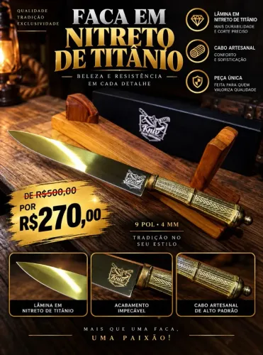 Cozinha e churrasco F@c@ em Nitreto de titânio 9pol