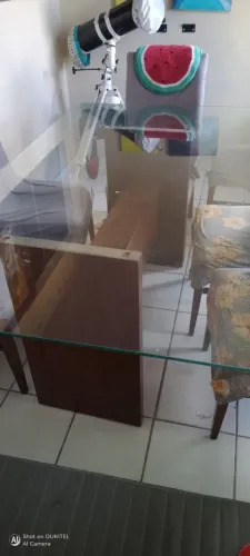 mesa vidro 6 lugares sem cadeiras