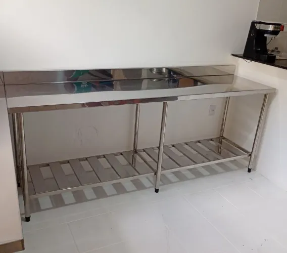 Bancada inox industrial