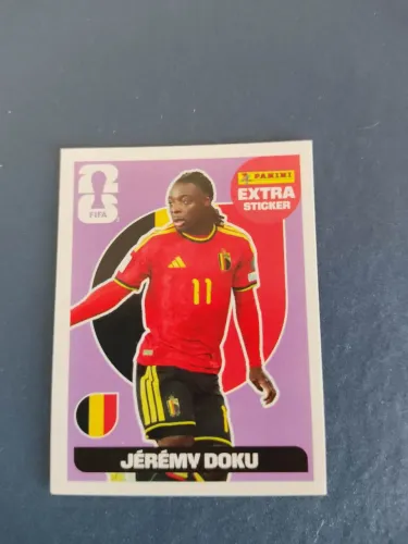 Figurinha Extra Sticker Roxa - Doku - Copa do Mundo 2026