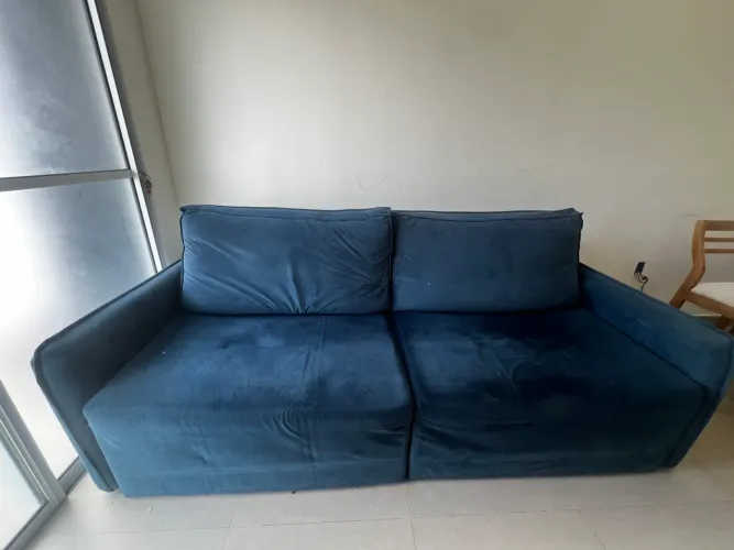 Sofá Retrátil Azul