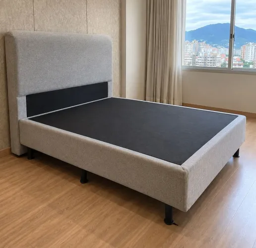 Cama box base casal em LINHO com cabeceira.Entrego