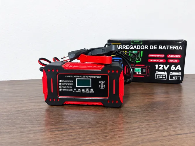 Carregador de bateria carro e moto