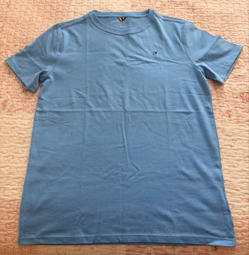 Camiseta Tommy Hilfiger Original Azul - Tam XL (16/18) - Nova Sem Uso