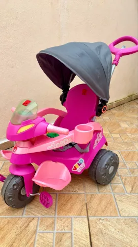 Velobaby Reclinavel C/Capota Passeio & Pedal (Rosa) Bandeirante