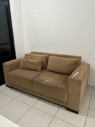Sofá 2 lugares, retrátil de tecido