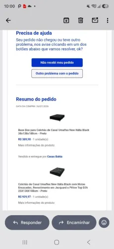 Cama de casa nova.