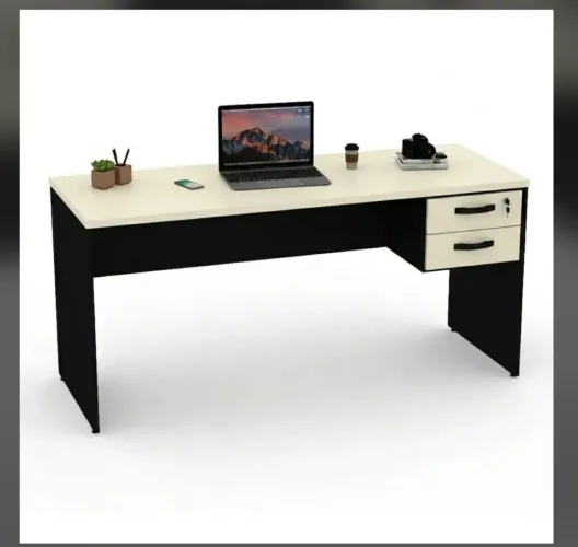 Mesa de escritório grande 1.60x60 com 2 gavetas 1 com chave 