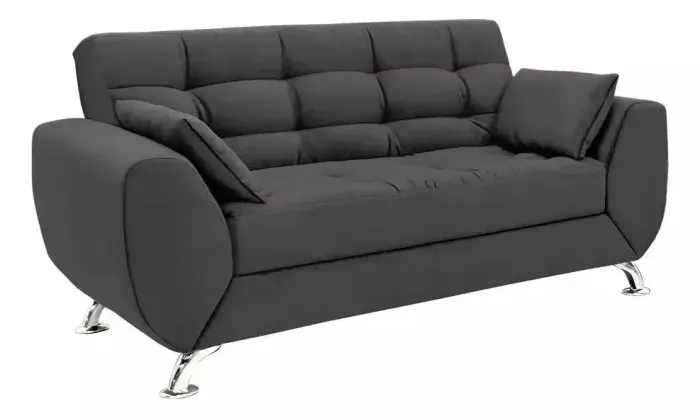 Sofá 2 Lugares Larissa Suede Cinza - Modern