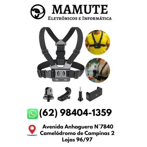 Suporte De Peitoral Para Celulares Ajustável Filmar com as mãos livres