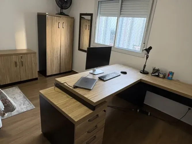 Conjunto de Escritório Completo | Mesa em L + 2 Armários | Excelente Estado