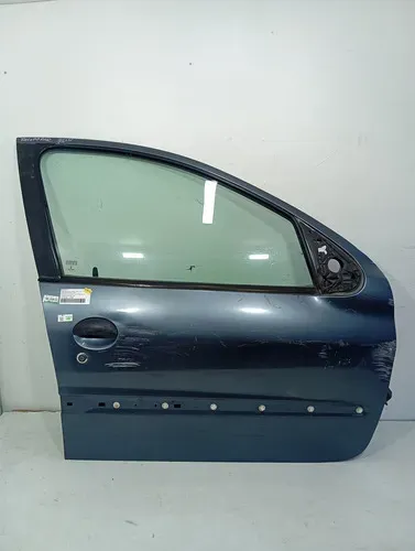 Porta Dianteira Direita Peugeot 206 207 4 Portas 21670 Dianteira Direita Azul-celeste