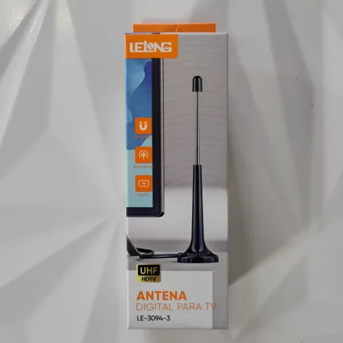 Antena Digital TV Interna HDTV Lelong LE-3094-3 Base Magnética - Cabo 5 Metros