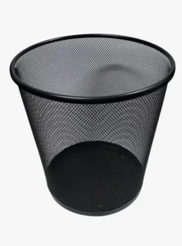 4 Lixeira Metal Aramado de Escritório 10 Litros Cor Preto