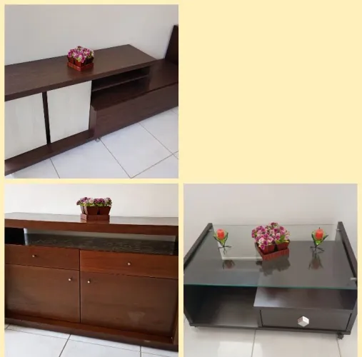 Jogo de Móveis para Sala (Rack 2m + Buffet + Mesa de Centro)