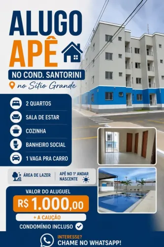 CONDOMINIO SANTORINI PRA ALUGUEL 1.000 // 070