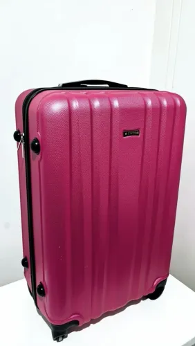 Mala Grande Rígida 4 Rodas Rosa - Boa Conservação