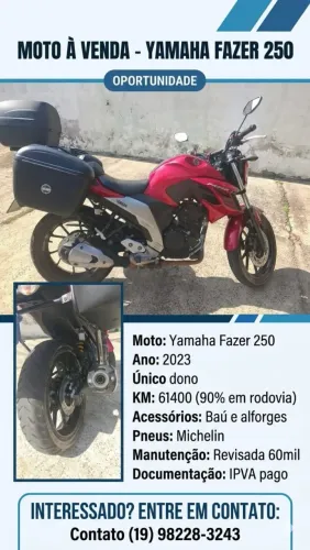 Yamaha Fazer 250 - 2023 | Único Dono | Revisada