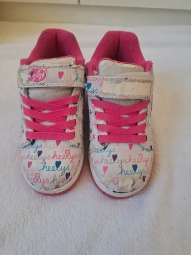 Tênis de rodinhas Heelys branco e rosa