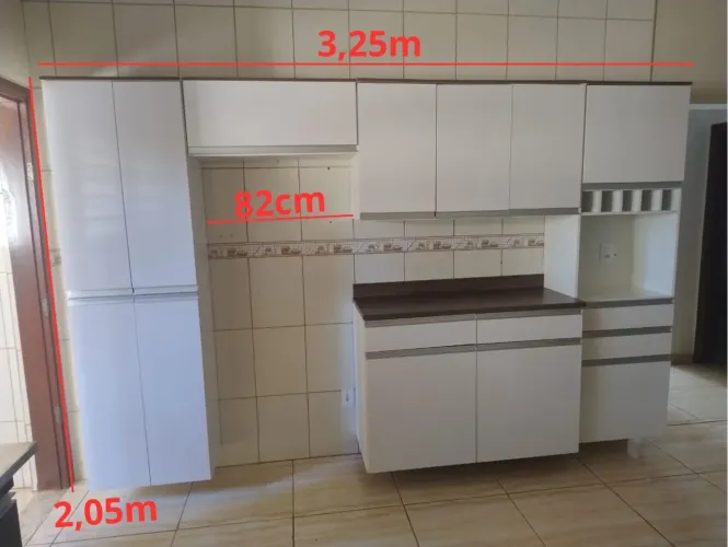 Armário de Cozinha Completo 3,25m Estado de Novo - Mudança de Casa - Só Retirada