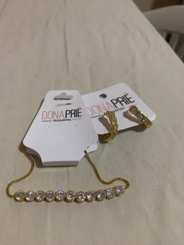 SEMIJOIA FEMININA COMPLETA - PULSEIRA E BRINCO