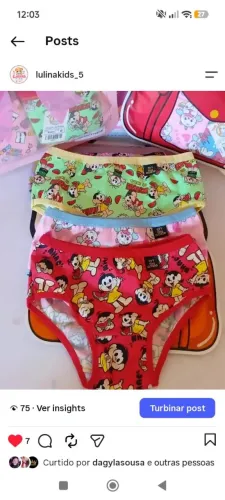 Kit calcinha infantil menina
