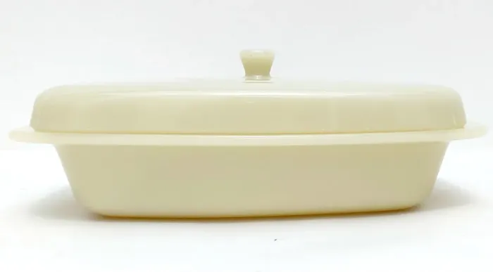 Manteigueira Vintage Vidro Leitoso Colorex SM Cor Marfim
