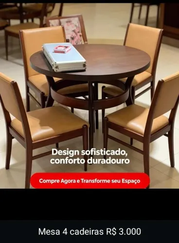 Mesa nova com 4 cadeira