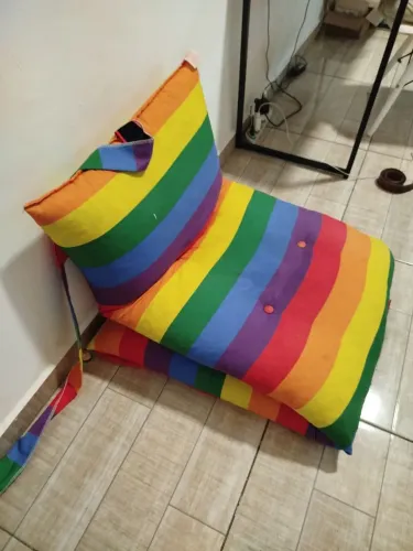 Futon Dobravel De Espuma Solteiro Suede Colorido - BF Colchões<br>