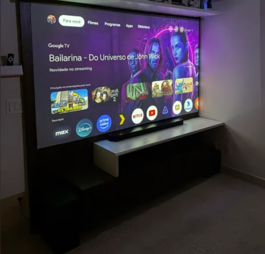 Projetor Laser EpiqVision Smart EF21, Google TV, Streaming, Alto-falante integrado, Wi-Fi,