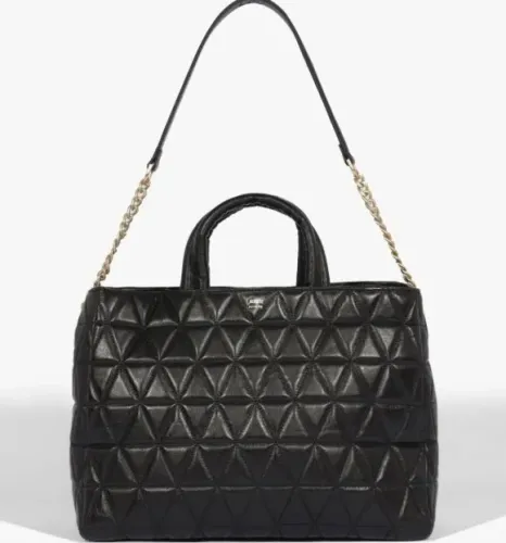 Bolsa Feminina Tote Grande New 944 Couro Matelassê Preto Schutz (Usada)