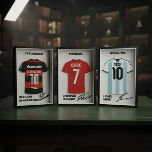 Quadro Shadow Box Camisa de Jogador Autografada Personalizado