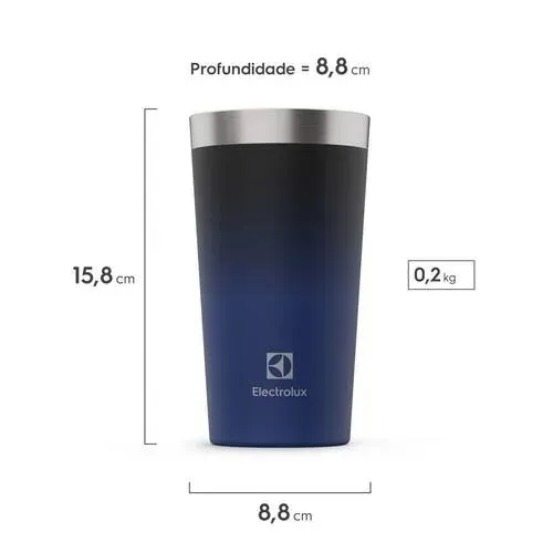 Copo Térmico Electrolux Home Bar 560ml Inox Degrade Azul
