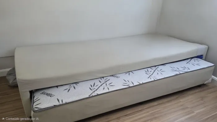 Cama box solteiro com cama auxiliar